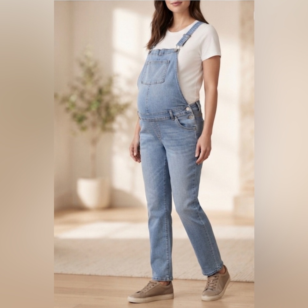 Classic Light Blue Denim Women's Overalls with Adjustable Straps